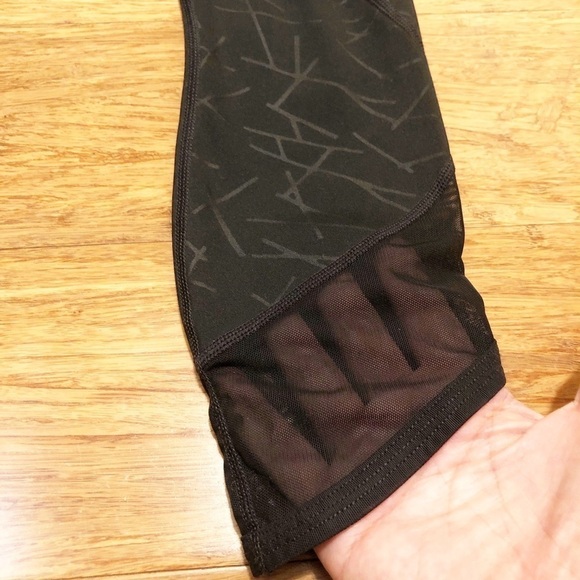 Like New! Athleta black gray crop tights mesh. XS - Picture 5 of 13